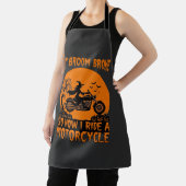 ホウキが壊れたハロウィン魔女バイクコウモリカボチャ エプロン (インサイチュ)
