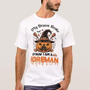 ホウキが壊れた今は監督 ハロウィン パンプキン_1 Tシャツ