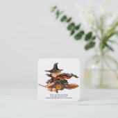 ホウキに乗った魔女のオカルトショップ スクエア名刺 (スタンド正面)
