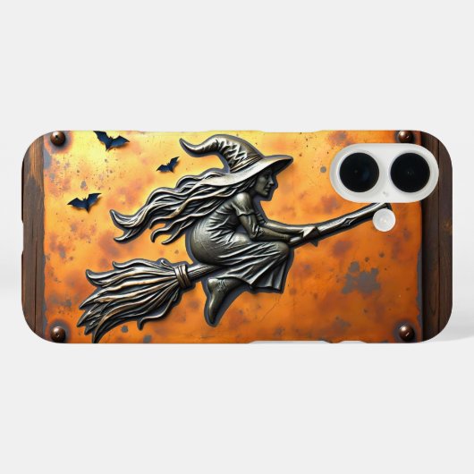 ホウキに乗る魔女 ハロウィン オカルト Case-Mate iPhoneケース (裏面 (横))
