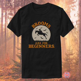 ホウキは初心者のためのもの - ハロウィンの馬の面白いデザイン Tシャツ