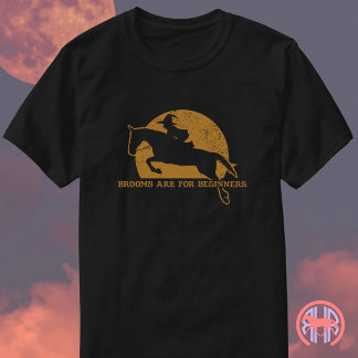 ホウキは初心者のもの - おもしろハロウィーンの馬 Tシャツ