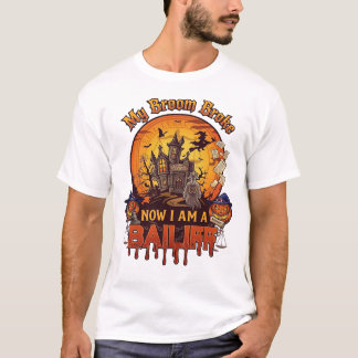 ホウキを壊した執行官 ハロウィーン ゴースト 裁判 カボチャ Tシャツ