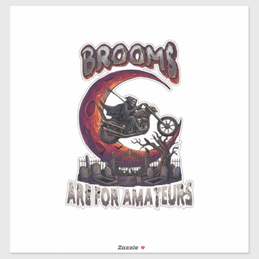 ホウキ アマチュア 骸骨 バイカー ハロウィン R シール (シート)