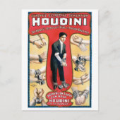 ホウディニマジシャン1909年ビンテージポスターが復活 ポストカード (正面)