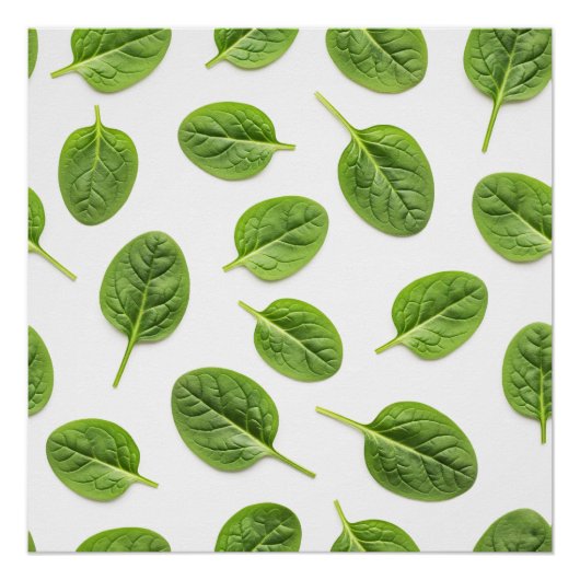 ホウレンオーガニックチ葉継ぎ目パターン ポスター (正面)