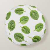 ホウレンオーガニックチ葉継ぎ目パターン ラウンドクッション (裏面)