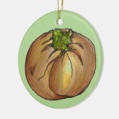 ホウレンソウのクニッシュユダヤ料理のクニッシュ セラミックオーナメント (左)