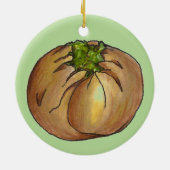 ホウレンソウのクニッシュユダヤ料理のクニッシュ セラミックオーナメント (裏面)