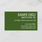 ホウレンチクニッシュユダヤ教デリフード料理レストラン 名刺 (裏面)