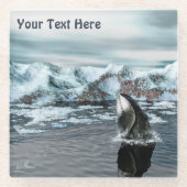 ホエクジラ ガラスコースター (正面)