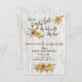 ホエッ素朴トひまわり結婚式招待状 サンキューカード (正面/裏面)