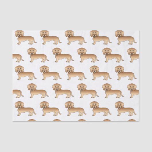 ホエテンのワイヤーの髪のダシュント漫画の犬のパターン 薄葉紙 (正面)