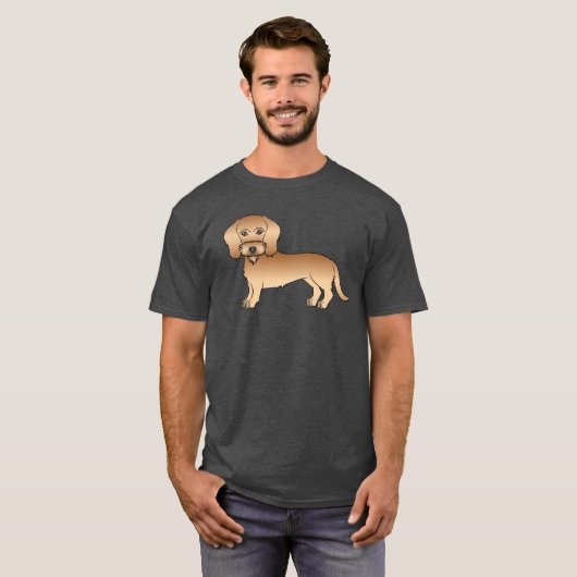 ホエテンのワイヤー髪のダシュントかわいい漫画の犬 Tシャツ (正面フル)