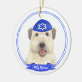 ホエテンパーソナライズされたテリアハヌッカヤルムルケ セラミックオーナメント (左)