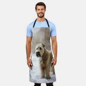 ホエテン・テリアは雪のクリスマスを許した エプロン (着用した状態)