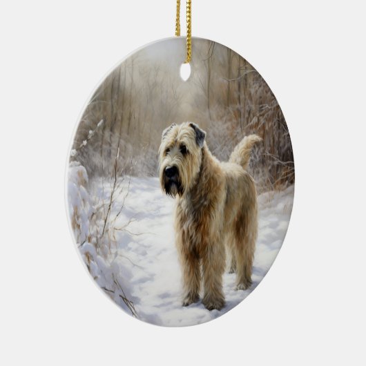 ホエテン・テリアは雪のクリスマスを許した セラミックオーナメント (右)
