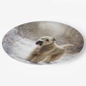 ホエテン・テリアは雪のクリスマスを許した ペーパープレート (アングル)