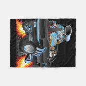 ホエリクラシックーをポップするのマッスルカー フリースブランケット (正面(横))