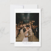 ホエレガントト付きダスティブシンプルルーハート結婚 サンキューカード (正面)