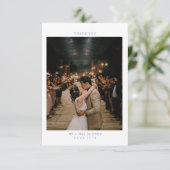 ホエレガントト付きダスティブシンプルルーハート結婚 サンキューカード (スタンド正面)