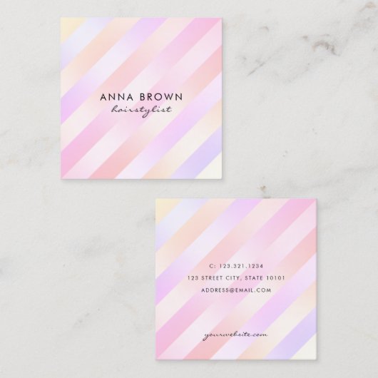 ホエレガントログハストライプのサミ スクエア名刺 (正面/裏面)