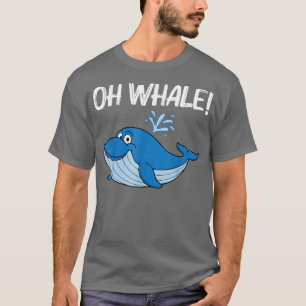 ホエーおもしろいラーアート女子男性へオルカナルホールブルーWh Tシャツ