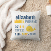 ホエーお洒落ルベビー誕生のお知らせ{黄} クッション (ブランケット)