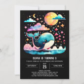 ホエーお洒落ル航海のガール誕生日 招待状 (正面)