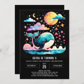 ホエーお洒落ル航海のガール誕生日 招待状 (正面/裏面)