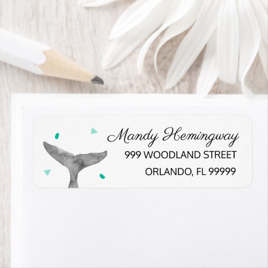 ホエーエレガントル航海のフルケイラストレーション住所 ラベル (インサイチュ)