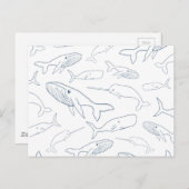 ホエーシンプルル・パレード模様 ポストカード (正面/裏面)