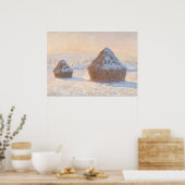 ホエートスタック、積雪効果、朝 ポスター (キッチン)