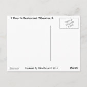 ホエートンIlの7ドワーフレストラン。レトロネオン標識 ポストカード (裏面)