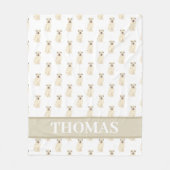 ホエーパーソナライズされたテリアタン&ホワイト フリースブランケット (正面)