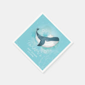 ホエーパーソナライズされたル赤ちゃんシャワー スタンダードカクテルナプキン (角)