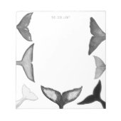 ホエーパーソナライズされたル・フルケをリストする図解入りの、写真付きのには ノートパッド (正面)