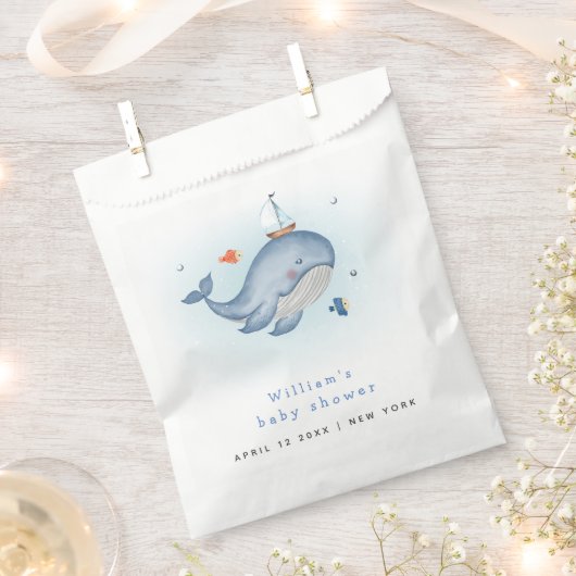 ホエーミニマルル・ナウティカの赤ちゃんシャワーの下で フェイバーバッグ (クリップ留めされた状態)