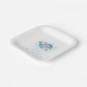 ホエーミニマルル・ナウティカの赤ちゃんシャワーの下で ペーパープレート (傾斜あり)