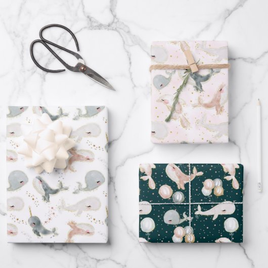 ホエーモダンルのテーマパーティーギフト ラッピングペーパーシート (正面)