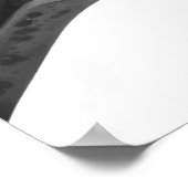 ホエーモダンルシャークポートレート白黒 ポスター (角)