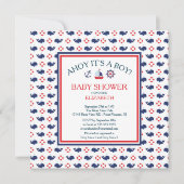 ホエーモダンルボーイ航海のベビーシャワー招待状 招待状 (正面)