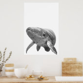 ホエーモダンルポートレート白黒 ポスター (キッチン)