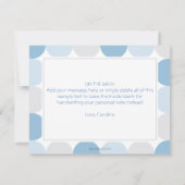 ホエーモダンル男の赤ちゃんシャワーブルー&グレードット サンキューカード (裏面)