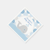 ホエーモダンル男の赤ちゃんシャワーブルー&グレー スタンダードカクテルナプキン (角)