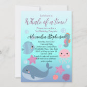 ホエールアンダーザシー海ビーチガールズ誕生日 招待状 (正面)