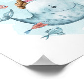 ホエールアンドライトハウスマジカルウォーター色 ポスター (角)