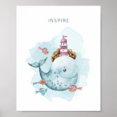 ホエールアンドライトハウスマジカルウォーター色 ポスター (正面)