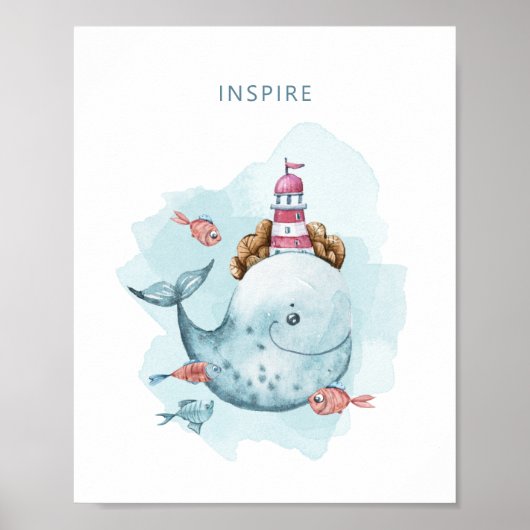 ホエールアンドライトハウスマジカルウォーター色 ポスター (正面)