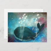 ホエールアートお洒落はがき可愛いアートワーク ポストカード (正面/裏面)